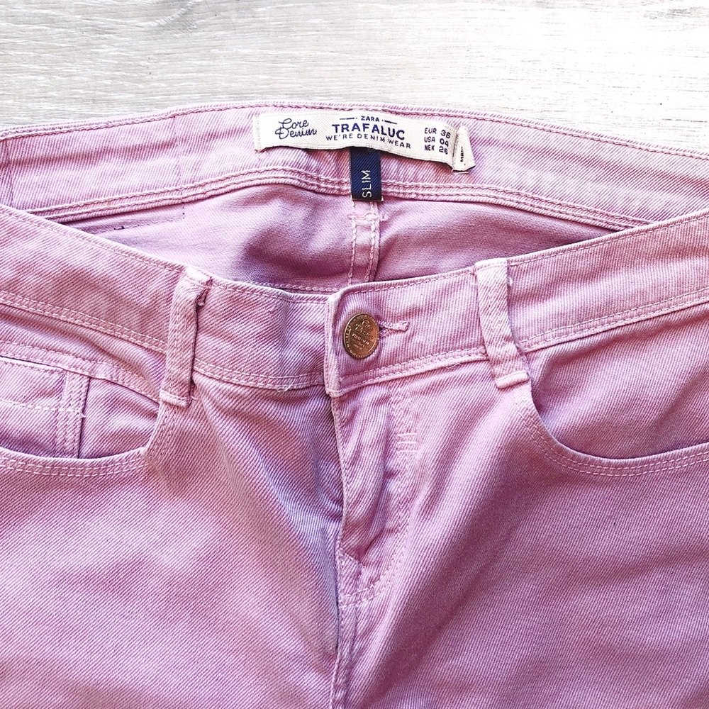 ZARA Trf Core Denim Pastel Pink/Purple Jeans